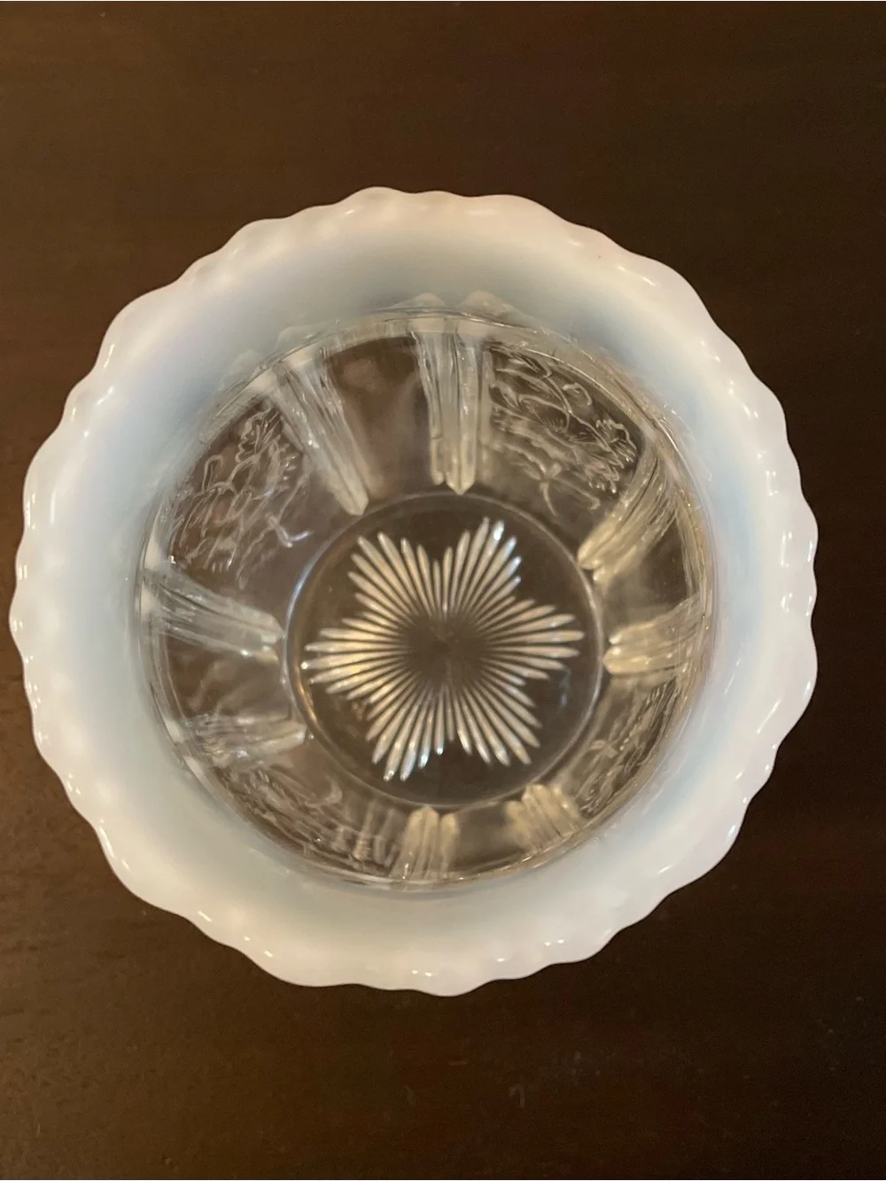 White Opalescent Glass Spooner - Jefferson Glass